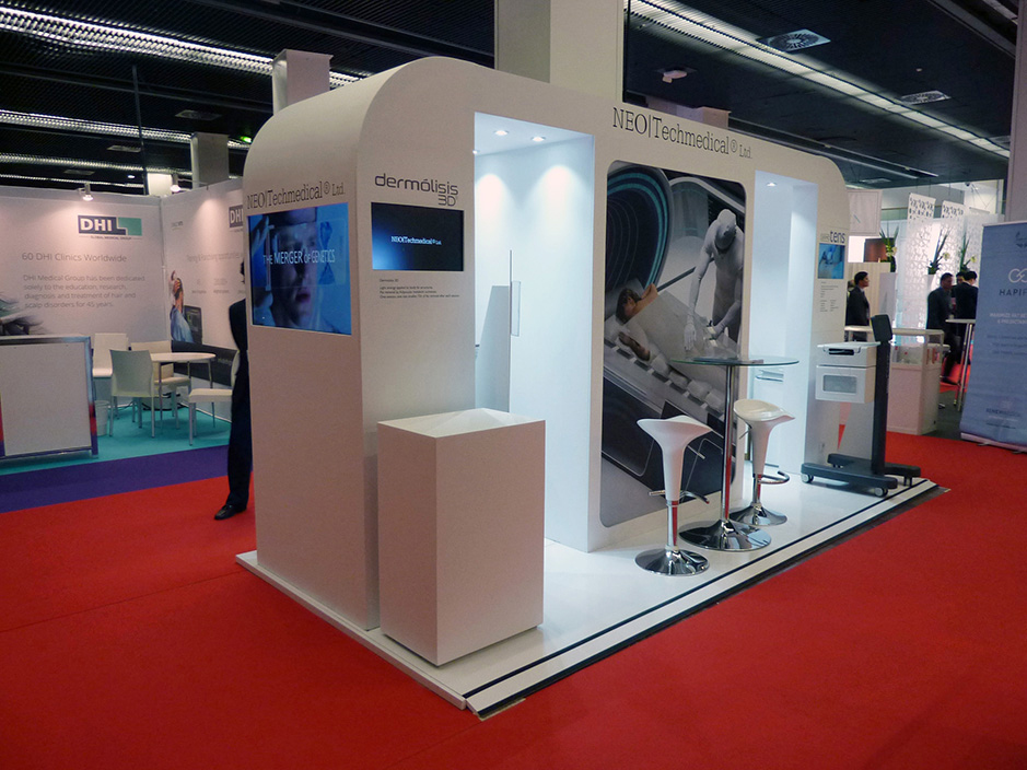 DESIGN AND CONSTRUCTION of a BOOTH for ADVANCED MEDICAL GENETICS NEOTECHMEDICAL IMCAS PARIS FRANCIA